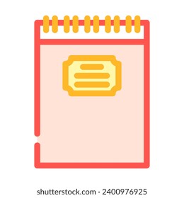 spiral notepad list color icon vector. spiral notepad list sign. isolated symbol illustration