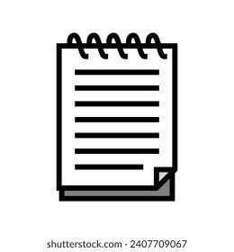 spiral notepad list color icon vector. spiral notepad list sign. isolated symbol illustration