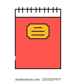 spiral notepad list line icon vector. spiral notepad list sign. isolated symbol illustration