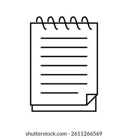 spiral notepad list line icon vector. spiral notepad list sign. isolated contour symbol black illustration