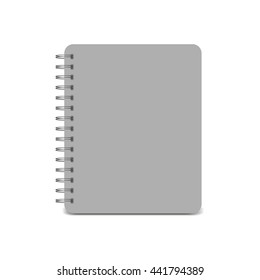 Spiral notepad, notebook. Closed notebook icon isolated on white background. Vector illustration