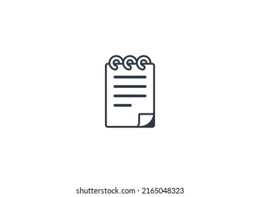 Spiral Notepad Vector Isolated Emoticon. Spiral Notepad Emoji Icon