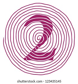The spiral number two vector illustration