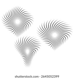 Ilusão óptica espiral. Padrão de espiral hipnótico. Vetor branco preto. Efeito visual de rotação.