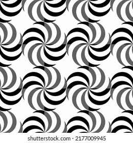 Spiral Optical Ornament. Seamless background for fabrics, textiles, packaging and wallpaper. Vector illustration