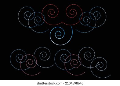 Spiral painting - Vector abstract painting - Illuminating painting art
