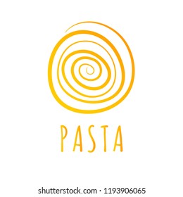 Spiral pasta, abstract spaghetti icon, pasta vector design element