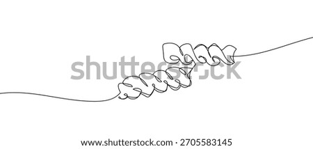 Spiral pasta in one continuous strand one line drawing.