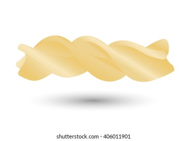 Spiral pasta. Realistic vector illustration on white background.