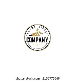 Spiral pastry logo design black gold vintage bakery brand identity