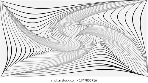 The spiral pattern.The 3D pattern illusion line.vector.