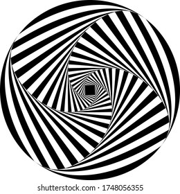 The spiral pattern.The 3D pattern illusion line.vector.