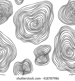 Spiralmuster. Abstrakter, fadenförmiger Hintergrund - Vektorgrafik. Schwarz-Weiß-Strichfarbe