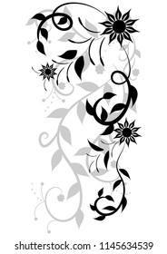 spiral pattern curls flowers tattoo pattern