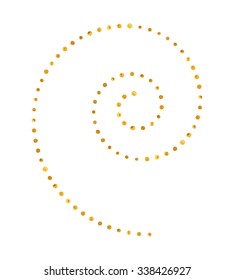 Spiral pattern of golden dots on white background. Elegant pattern for background, textile, paper packaging and other design. Vector illustration.