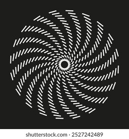 Spiral pattern icon. Geometric rotating lines. Abstract radial design. Vector shape.