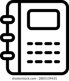 Spiral personal organizer notebook icon for managing daily schedules