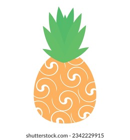 Spiral pineapple icon cartoon vector. Tropical ananas. Sweet fruit