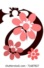 Spiral with pink flowers