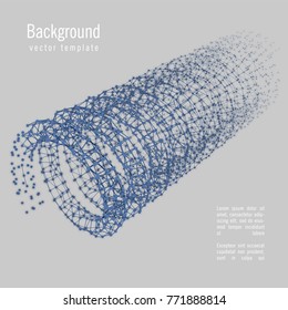 Spiral, points and lines  connected to form, vector illustration.