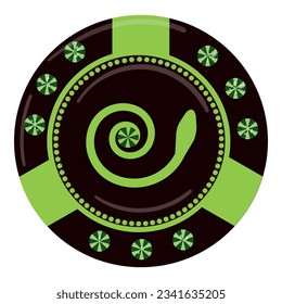 Spiral poker chip icon cartoon vector. Casino chips. Royal luck