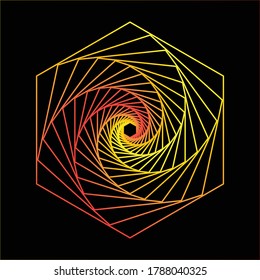 spiral polygon
  with a black background