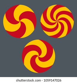 Spiral, portal - set. Isolated vector illustration.