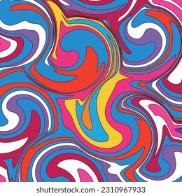 Spiral Psychedelic Design. Candy colors pink blue purple yellow groovy illusion background