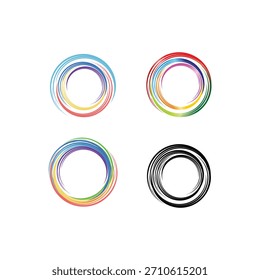 Concepto de símbolo creativo de arco iris espiral