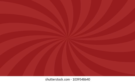 Spiral red rays background. Sunburst abstract texture. Simple design vector illustration.
