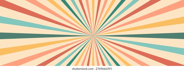 Spiral retro pattern background. groovy vector starburst illustration