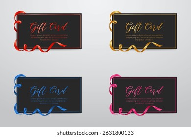 Spiral Ribbon Gift Card Set with various color – Elegant Voucher Design