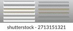 Spiral ring binder elements with metallic coils in silver and gold colors. Horizontal notebook binding shown on transparent background for stationery mockups or realistic document presentations.