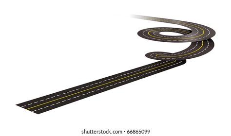 Spiral road concept illustration isolated on white background