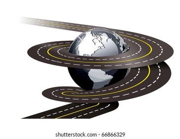 Spiral road concept illustration on white background