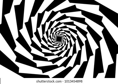 Spiral of rotating squares, Spiral from squares - black and white pattern