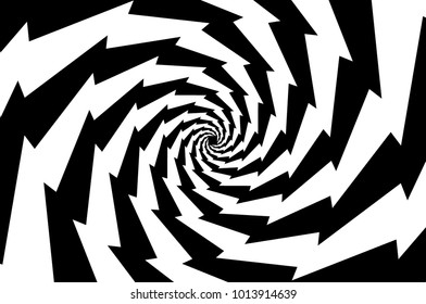 Spiral of rotating squares, Spiral from squares - black and white pattern