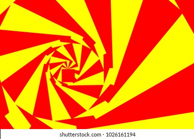Spiral of rotating squares, Spiral from squares - red and yellow pattern