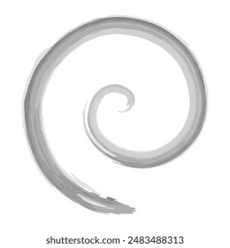 Spiral. Round curl. Sketch. Hand drawn watercolor vector illustration. A symbol spinning in a circle. Outline on isolated white background. Doodle style. Idea for web design.
