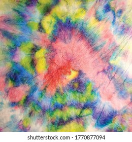 Spiral Round. Hippie Tie Dye Swirl. Rainbow Brush Circle. Dirty Colored Tie Die. Multi Swirl Seventies. Circle Gradient Hippy. Japanese Pastel Tie Dye. Vector Dyed Print. Spiral Dyed Background