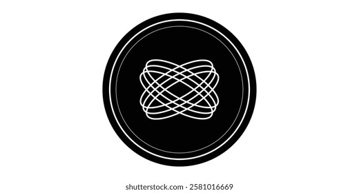 spiral round logo, design element, concentric circle elements backgrounds, abstract geometric shape, striped