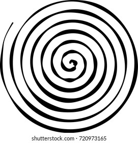 Spiral round shape. The element of design to create abstract layouts, covers, print on paper, fabric, wrap. Vector illustration
