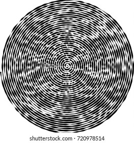Spiral round shape. The element of design to create abstract layouts, covers, print on paper, fabric, wrap. Vector illustration