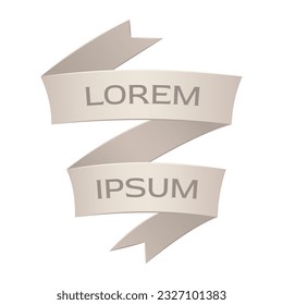 Spiral scroll ribbon. Vintage clipart. Vector illustration.
