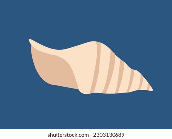 Spiral sea shell flat style illustration