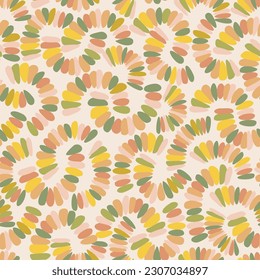 Spiral seamless pattern with abstract mosaic stone shapes. Wavy lines minimalist art background. Graphic vector illustration for kids wallpaper, nursery textile, boho minimal print design