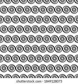 
Spiral Seamless Pattern. Black And White Endless Texture With Many Round Shapes in Isolated Lines. Outline Spirals. Abstract Wallpaper In Zen Art Style. Line Monochrome Vector Illustration