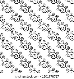 Spiral seamless pattern. Fashion graphic background design. Modern stylish abstract texture. Monochrome template for prints, textiles, wrapping, wallpaper, website etc. Vector illustration.