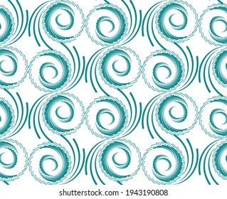 Spiral seamless pattern in the form of a wave on a white background