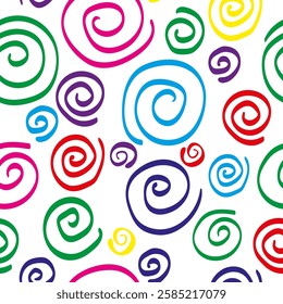 spiral seamless pattern simple spiral colorful white background print multicolor